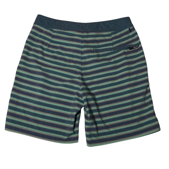 Vans Men's Boardshorts Size 30 Striped Teal & Navy Polyester‎ Blend Swim short - Picture 7 of 8
